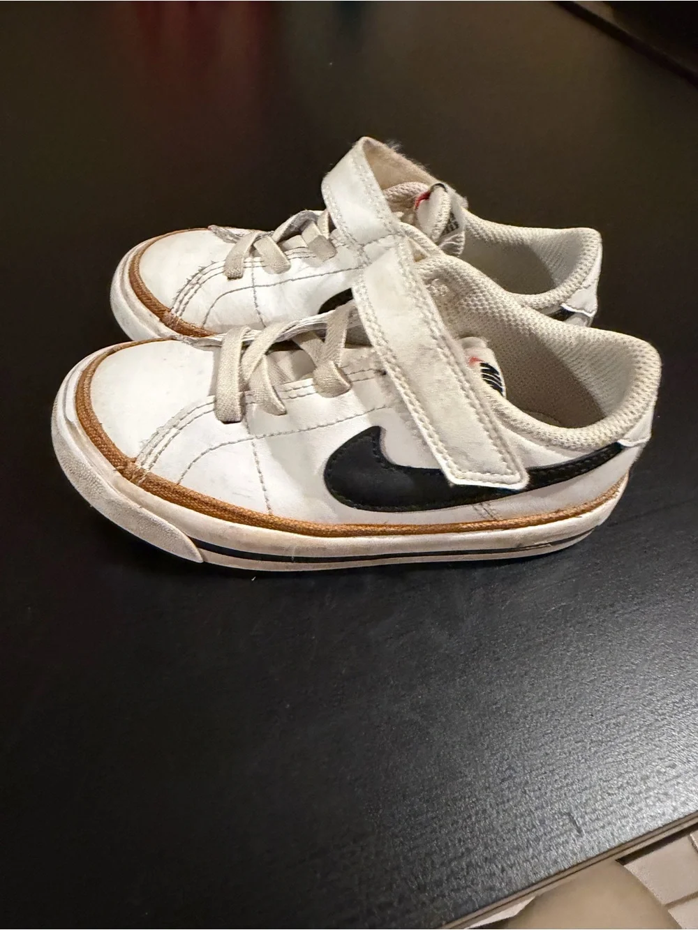 Nike Kids White & Tan Casual Sneakers